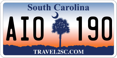 SC license plate AIO190