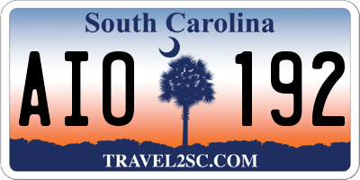 SC license plate AIO192