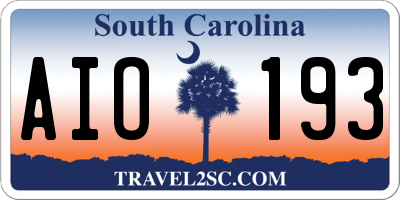 SC license plate AIO193
