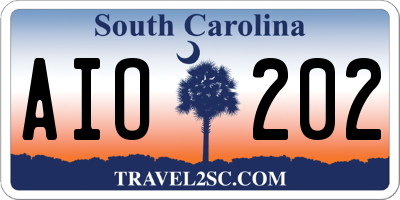 SC license plate AIO202