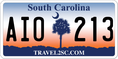 SC license plate AIO213
