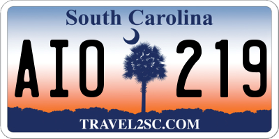 SC license plate AIO219