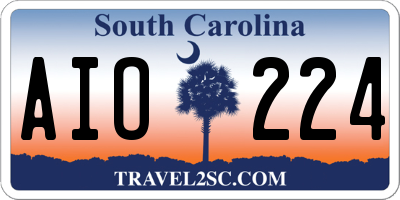 SC license plate AIO224