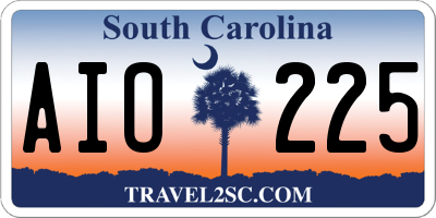 SC license plate AIO225