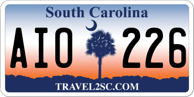 SC license plate AIO226