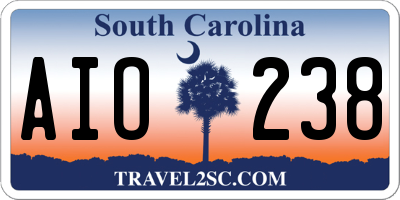 SC license plate AIO238