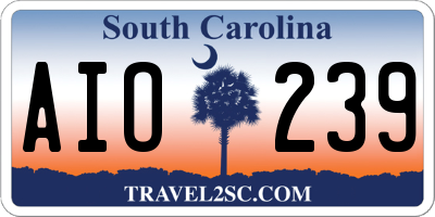 SC license plate AIO239
