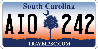 SC license plate AIO242