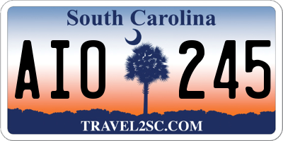 SC license plate AIO245