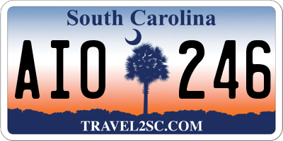 SC license plate AIO246