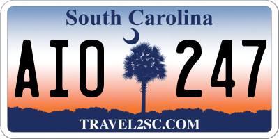 SC license plate AIO247