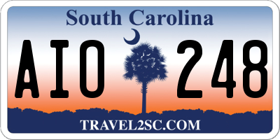 SC license plate AIO248