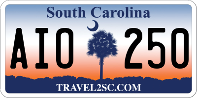 SC license plate AIO250