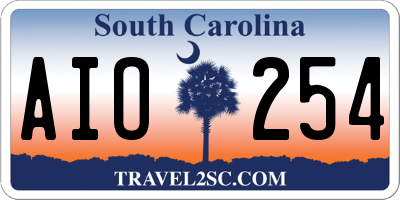 SC license plate AIO254