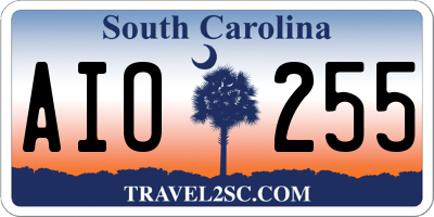 SC license plate AIO255