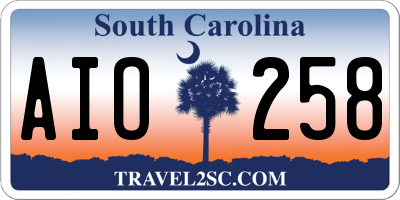 SC license plate AIO258
