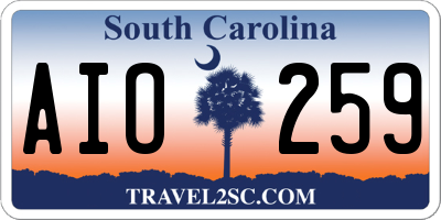 SC license plate AIO259