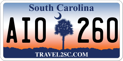 SC license plate AIO260