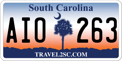 SC license plate AIO263