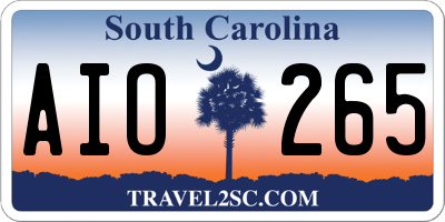 SC license plate AIO265
