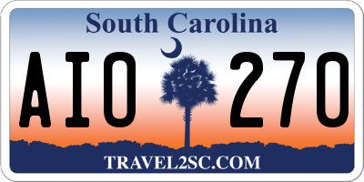 SC license plate AIO270