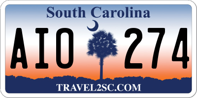 SC license plate AIO274