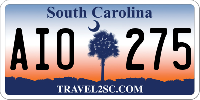 SC license plate AIO275
