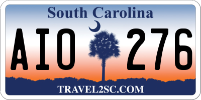 SC license plate AIO276