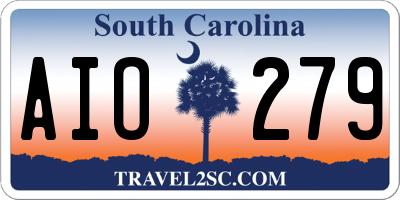 SC license plate AIO279