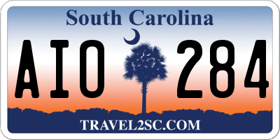 SC license plate AIO284