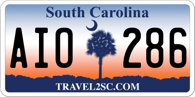 SC license plate AIO286