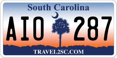 SC license plate AIO287