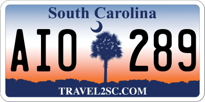 SC license plate AIO289