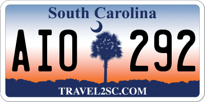 SC license plate AIO292