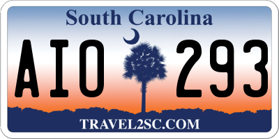 SC license plate AIO293