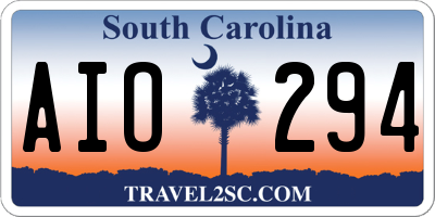 SC license plate AIO294