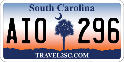 SC license plate AIO296