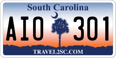 SC license plate AIO301