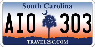 SC license plate AIO303