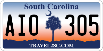 SC license plate AIO305