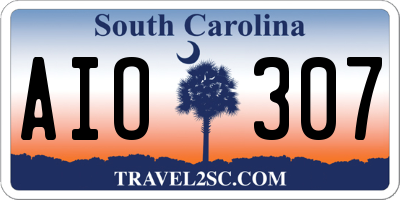 SC license plate AIO307
