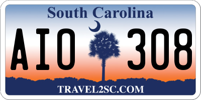SC license plate AIO308