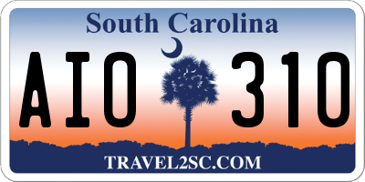 SC license plate AIO310