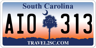 SC license plate AIO313