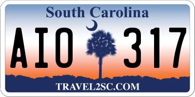 SC license plate AIO317
