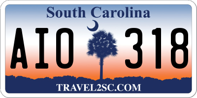SC license plate AIO318