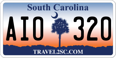SC license plate AIO320