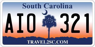 SC license plate AIO321