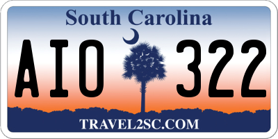SC license plate AIO322