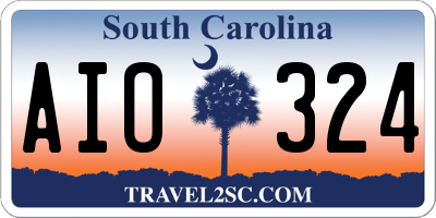 SC license plate AIO324